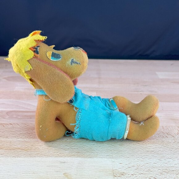 Fun Farm Plush 7" Funnybones Dog Stuffed Toy Relaxed Dog in Bib Overalls - Picture 2 of 12